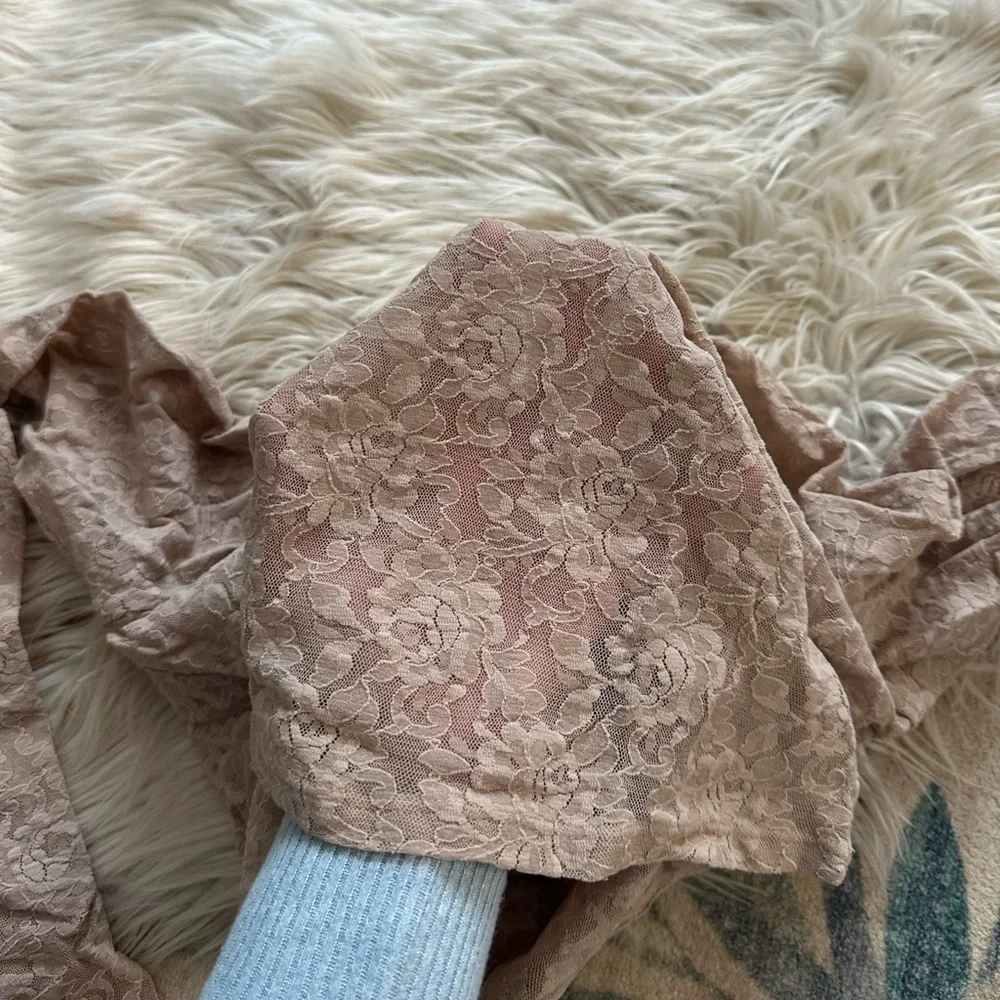 REFORMATION Adriano Lace Knit Top In Chai